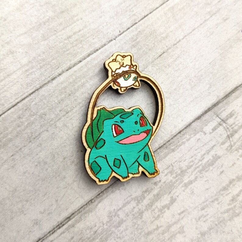 Bulbasaur and Togepi Pokemon Pin Laser Cut Jewelry Wood Etsy