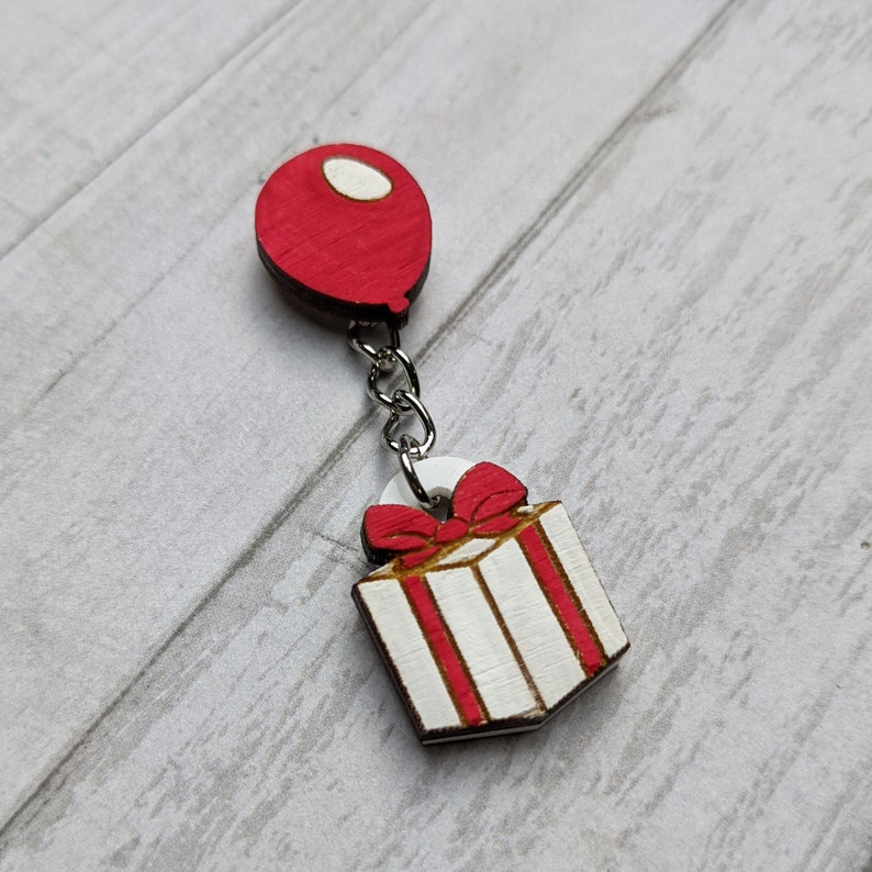 Acrylic Accessories Flying Present Animal Crossing Inspired Pin Laser Cut Jewelry Pin