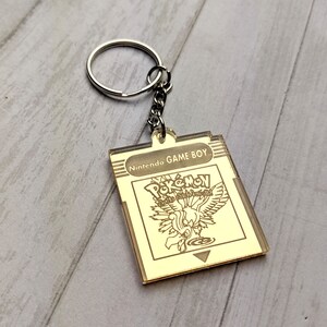 Acrylic Accessories Laser Cut Jewelry Silver Version Gameboy Cartridge Keychain