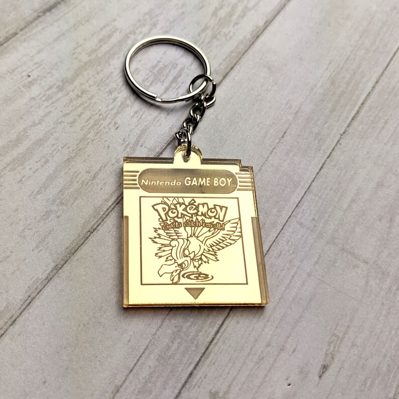 Gold Version Gameboy Cartridge Mirrored Acrylic Keychain Etsy