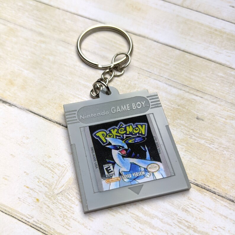 Acrylic Accessories Laser Cut Jewelry Silver Version Gameboy Cartridge Keychain