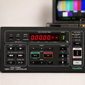 1990s Video Edit Controller with A/B SyncEdit, Analog Glitch Art Tool & Retro Studio Prop