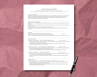 Nursing Resume Template Bundle | HR Approved | New Grad RN | ATS Friendly | Cover Letter Reference Page (Instant Download)