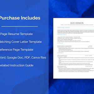 Software Developer Resume Template Bundle | HR Approved | New Grad | ATS Friendly | Corporate Cover Letter Reference Page (Instant Download) image 6