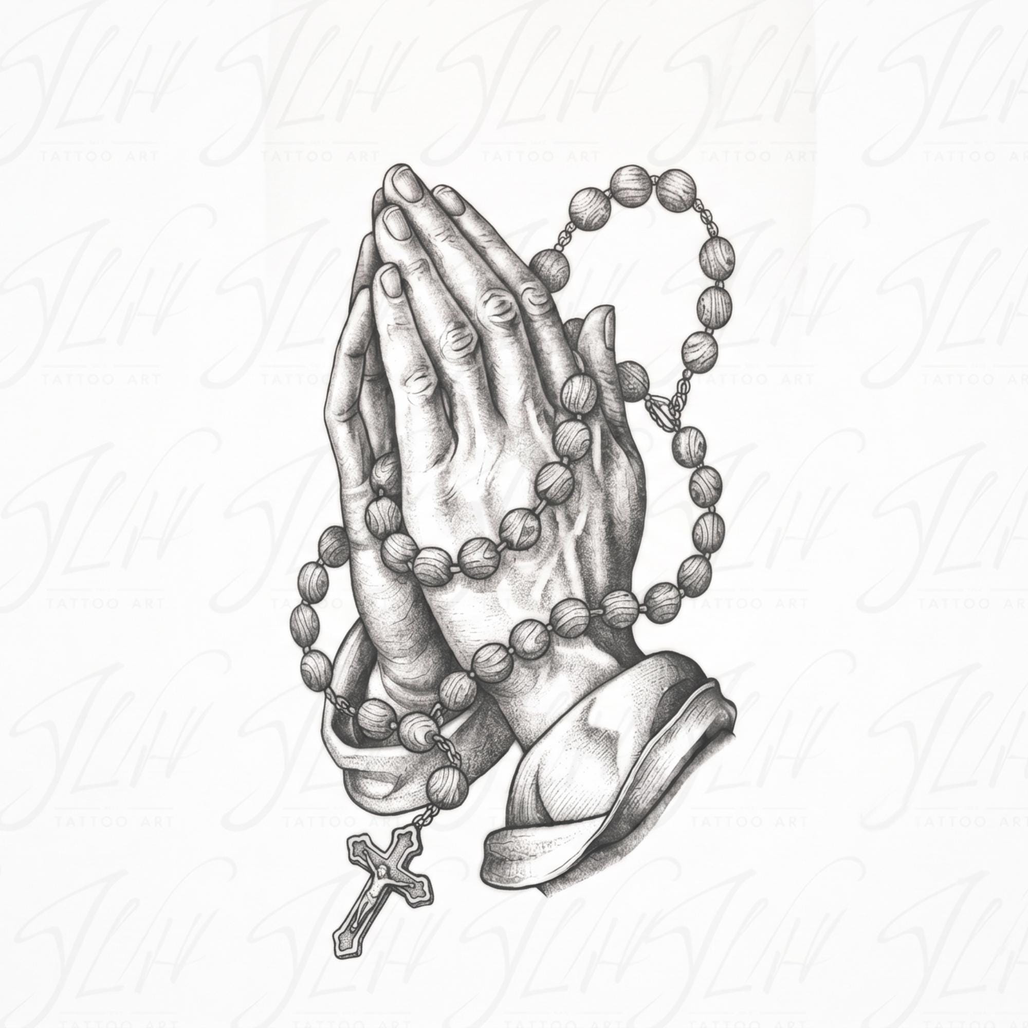 Praying Hands Tattoo - Etsy UK