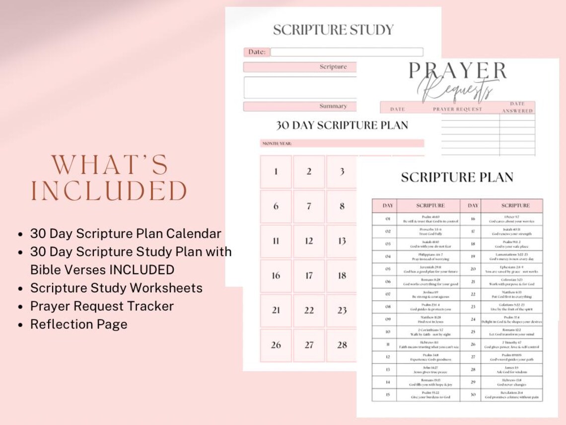 FAITH & TRUST - 30 Day Scripture Writing Plan, Bible Study Journal ...