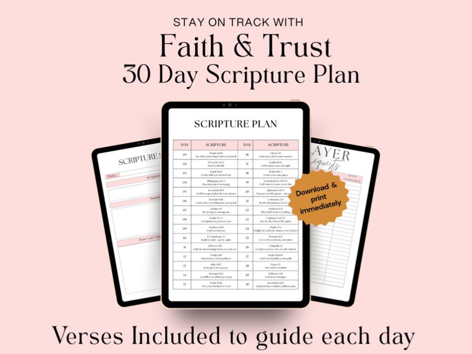 FAITH & TRUST - 30 Day Scripture Writing Plan, Bible Study Journal ...