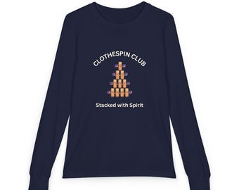 Wasknijper Club Youth-T-shirt met lange mouwen - gestapeld met spirit-ontwerp