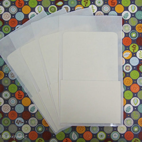 300 Library Card Pockets with Self Adhesive Backs, Home Library, Journal Library, Archival