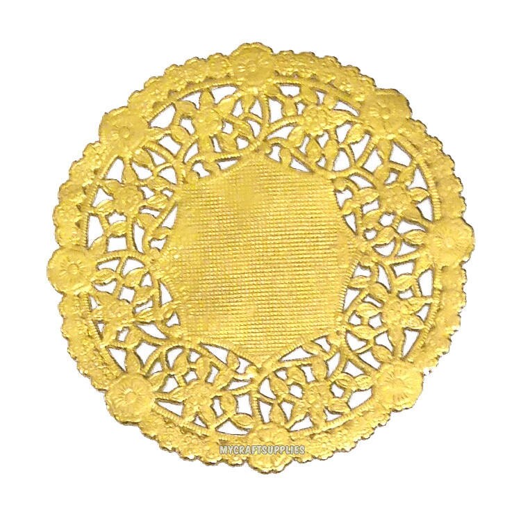 Gold Metallic Paper Doilies 4 Inches Wide Set of 75 Etsy