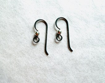 Grey Niobium Loop Earwires w/ 3mm Sterling Silver Beads, 80 (40 pairs) Hypoallergenic Earrings Tierracast Made in USA, DESTASH #104