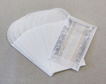 50 Glassine Envelopes 2.25 x 3.5 inch Confetti, Sample, Business Card or Trinket  Envelopes