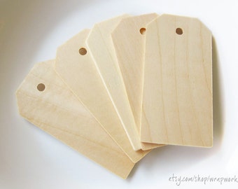 25 Natural Wood Gift Price Tags  3 1/4 inches Tall and 1 5/8 inches Wide