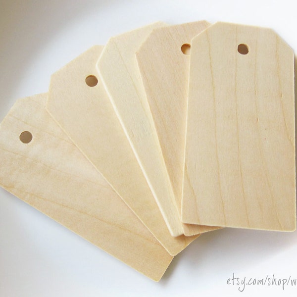 25 Natural Wood Gift Price Tags  3 1/4 inches Tall and 1 5/8 inches Wide