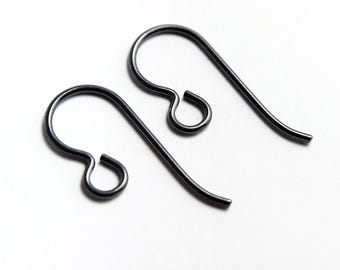 Black Niobium Loop Earwires, Set of 36 Hypoallergenic Earrings (18 pairs) Made in USA, DESTASH #TC103