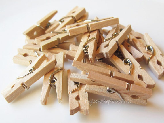 1 or 1-3/4 Natural Wood Clothespins Wedding Clothespins Tiny
