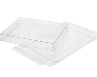 25 Clear Greeting Card Boxes 7 1/8" x 5/8 x 7 1/16", Holds 7x7 Envelopes