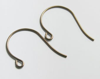 27x15mm Round Loop Ear Wires,  Natural Brass Finish, Set of 70 (35 pairs) Made in USA, #V101 DESTASH