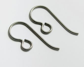 Grey Niobium Loop Earwires, Set of 4 Hypoallergenic Earrings (2 pairs) by Tierracast Made in USA,  DESTASH #TC102