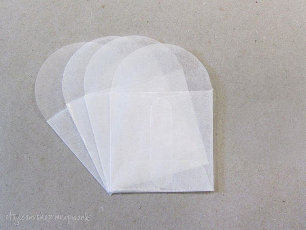 Glassine Translucent Mini Scratch Off Game Card Envelopes