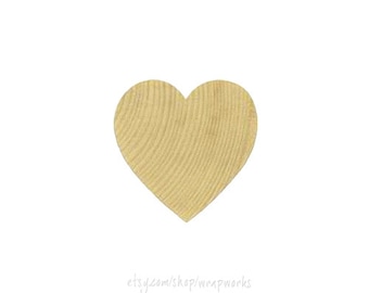 Solid Wood Hearts, 1.5 Inches Wide, 1/8 Inch Thick,  For Wedding Guestbooks and Crafting