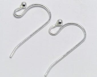 Silver French Hook Ear Wires, .999 Fine Silver Plated Brass, Set of 54 (27 pairs) Made in USA, Nunn Design, DESTASH