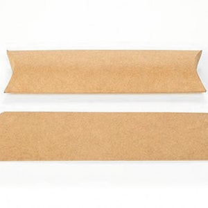 25 Long Brown Kraft Pillow Boxes 2 x 3/4 x 7 Inches, Usable Space 2 x 6 1/2 Inches