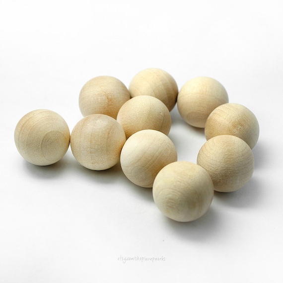 Unfinished Wood Balls for Crafts, 1 1/4 1.25 Inch, Doll Heads