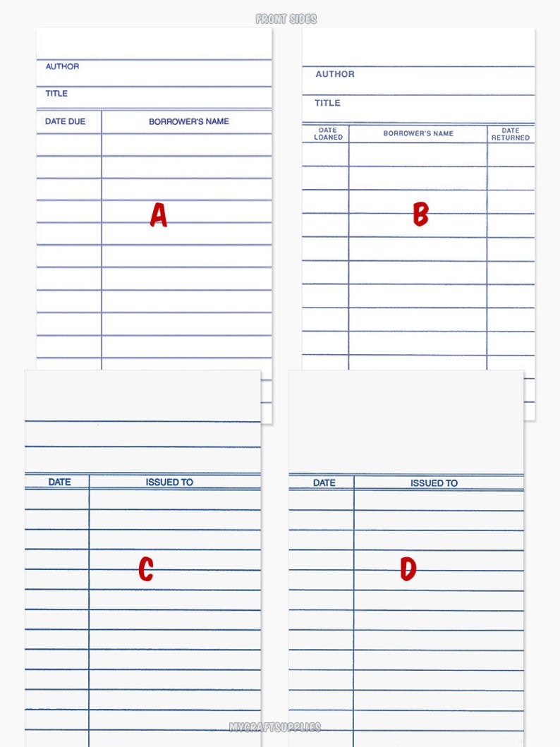150 White Date Due Library Cards for Scrapbooking Journals Etsy