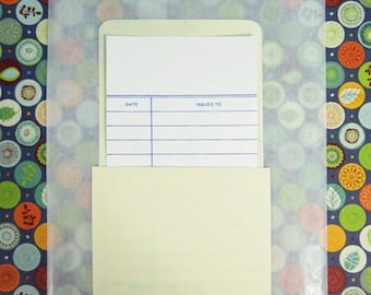 500 bolsillos para tarjetas de biblioteca con reverso despegar y pegar Y 500 tarjetas de biblioteca, bueno para bibliotecas caseras, invitaciones