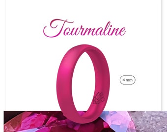 Hot Pink Silicone Ring for Her - Breathable Fuchsia Soft Wedding Band - True Comfort Fit - Best Friend Anniversary Engagement Promise Gift