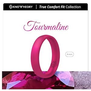 Hot Pink Silicone Ring for Her - Breathable Fuchsia Soft Wedding Band - True Comfort Fit - Best Friend Anniversary Engagement Promise Gift