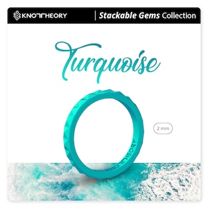 Turquoise Blue Thin Silicone Ring for Women Colorful Fashion Girlfriend Wife Birthday Anniversary Gifts for Her Kids Ring Braided Ring