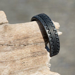 Warrior of Serenity Silicone Ring - Personalized Wedding Ring Men Engagement Anniversary Husband Gift Him Custom Breathable Wedding Band