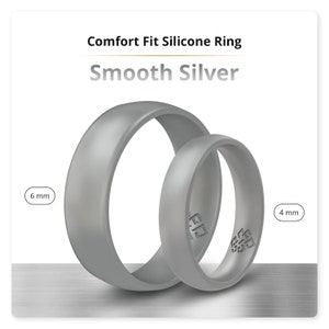 Mountain Silicone Ring Women 4mm Band Custom Engraved, Personalized Couple Wife Anniversary Gift, Silicon Engagement Wedding Ring Band her image 2