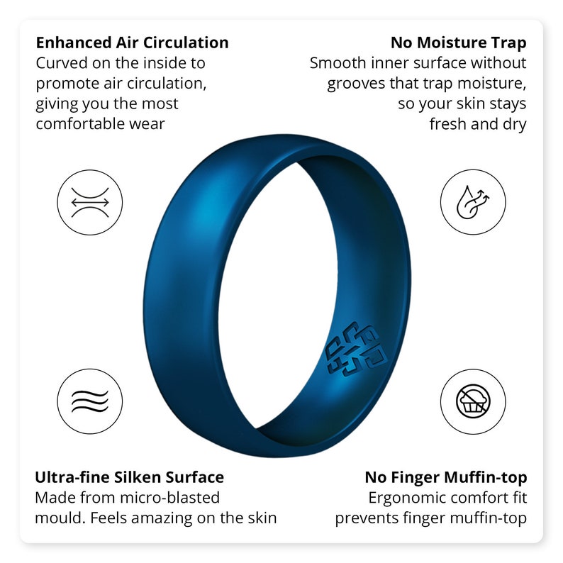 Mountain Silicone Ring Women 4mm Band Custom Engraved, Personalized Couple Wife Anniversary Gift, Silicon Engagement Wedding Ring Band her image 5