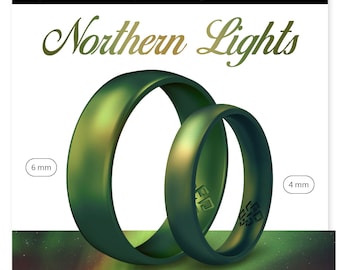 Valentines Day Gift for Husband, Valentines Day Gift for Him, Northern Lights Silicone Ring Men, Gift for Men, for Boyfriend
