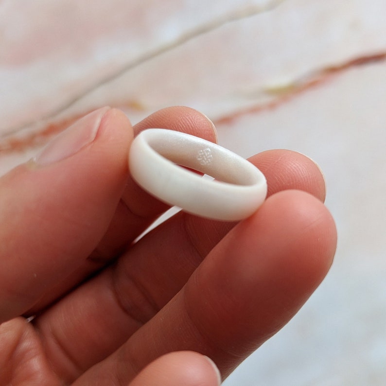 White Silicone Ring for Men and Women 4mm or 6mm Safe Workout Etsy
