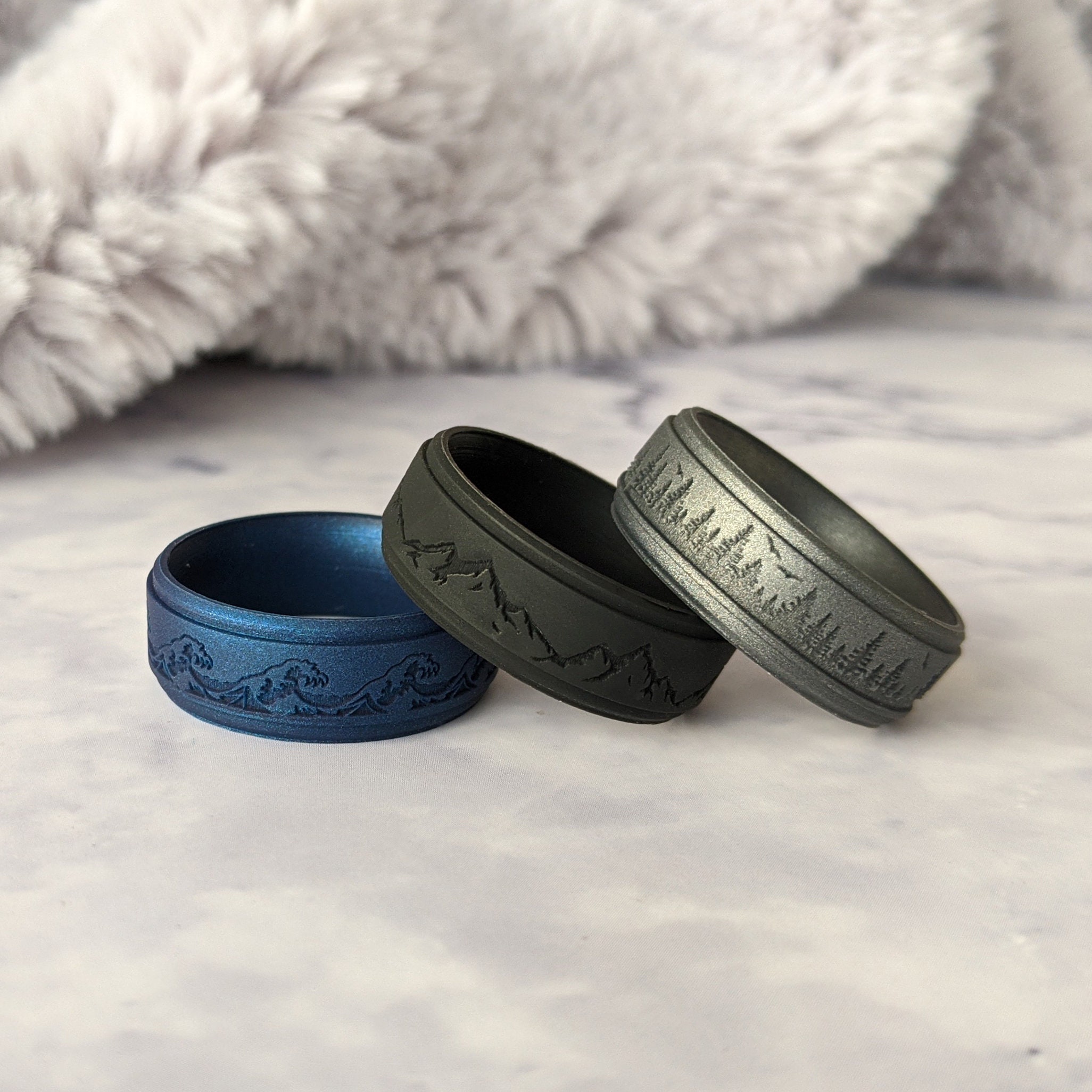 Forest Ring Silicone Ring, Personalized Nature Lover Tree Hugger Gift ...