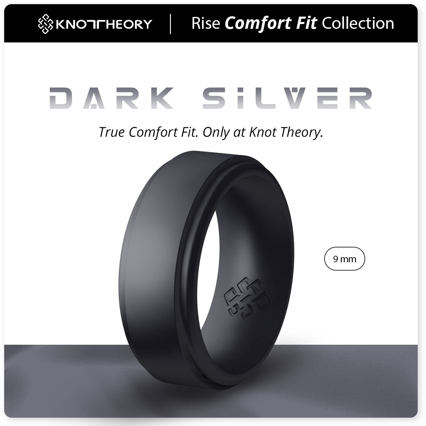 Knot Theory Silicone Wedding Rings - Mountain Forest Waves Engraved Bands For Active Lifestyles