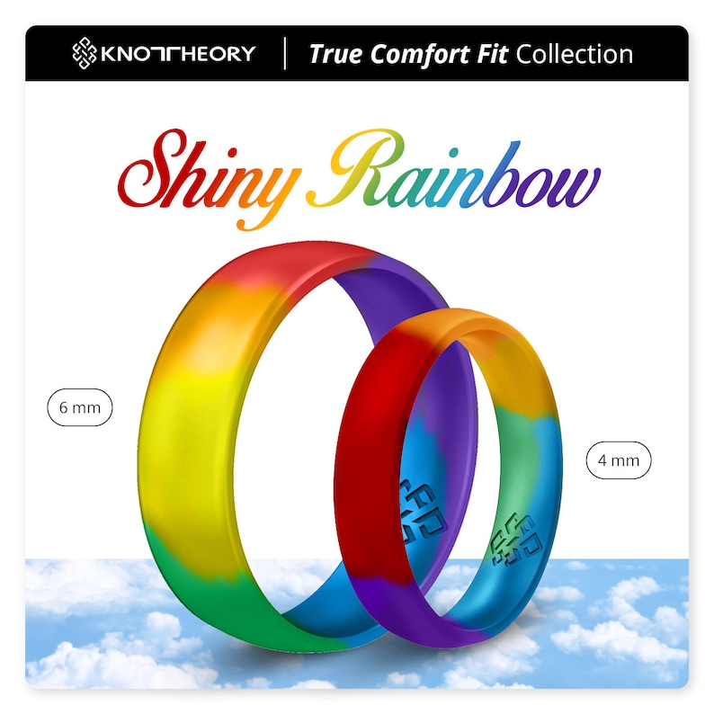 Rainbow Silicone Ring for Women, Colorful Satin Finish Ring, Fashion LGBTQ Pride Ring, Couples Birthday Anniversary Friendship Gifts for Her imagen 1