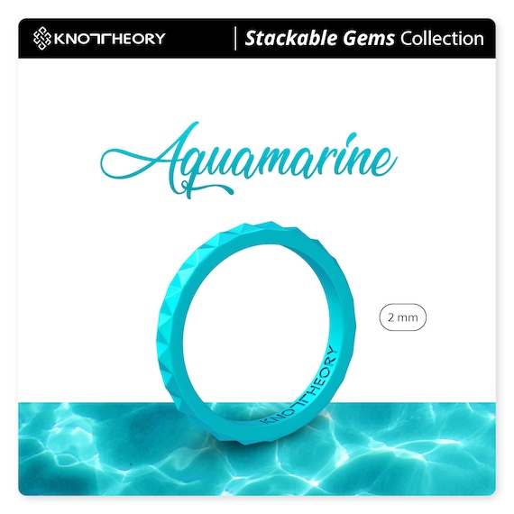 Stackable silicone birthstone rings hot sale