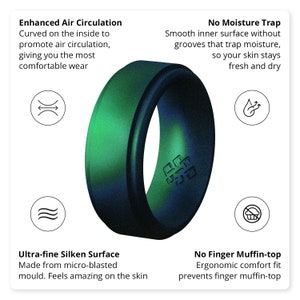 Engraved Claddagh Silicone Ring in Purple or Green, Personalized Celtic Silicone Wedding Ring, Custom Anniversary Husband Boyfriend Gift image 4