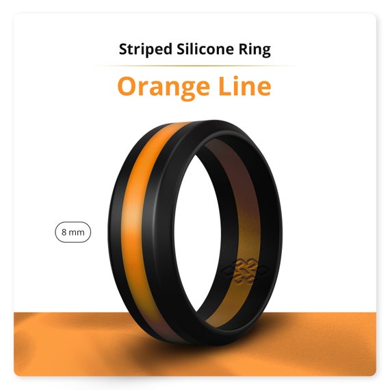 Crossfit Gym Ring Workout Rings Band Weding Band ORANGE Silicone Ring 
