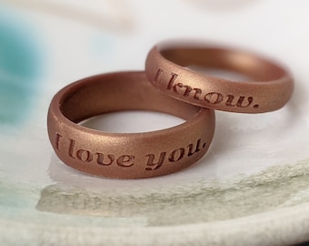 Engraved Silicone Ring for Men Women, Personalized Silicone Wedding Ring His Hers Silicone Wedding Band Engagement Husband Gift Him Fiance