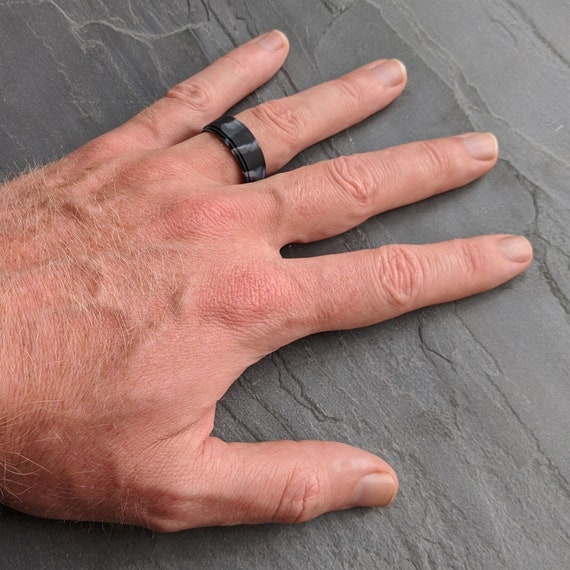 Mens marble shop wedding band