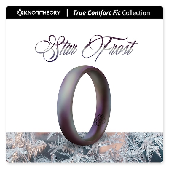 Star Frost Purple Silicone Ring for Women, Galaxy Ring Silicone