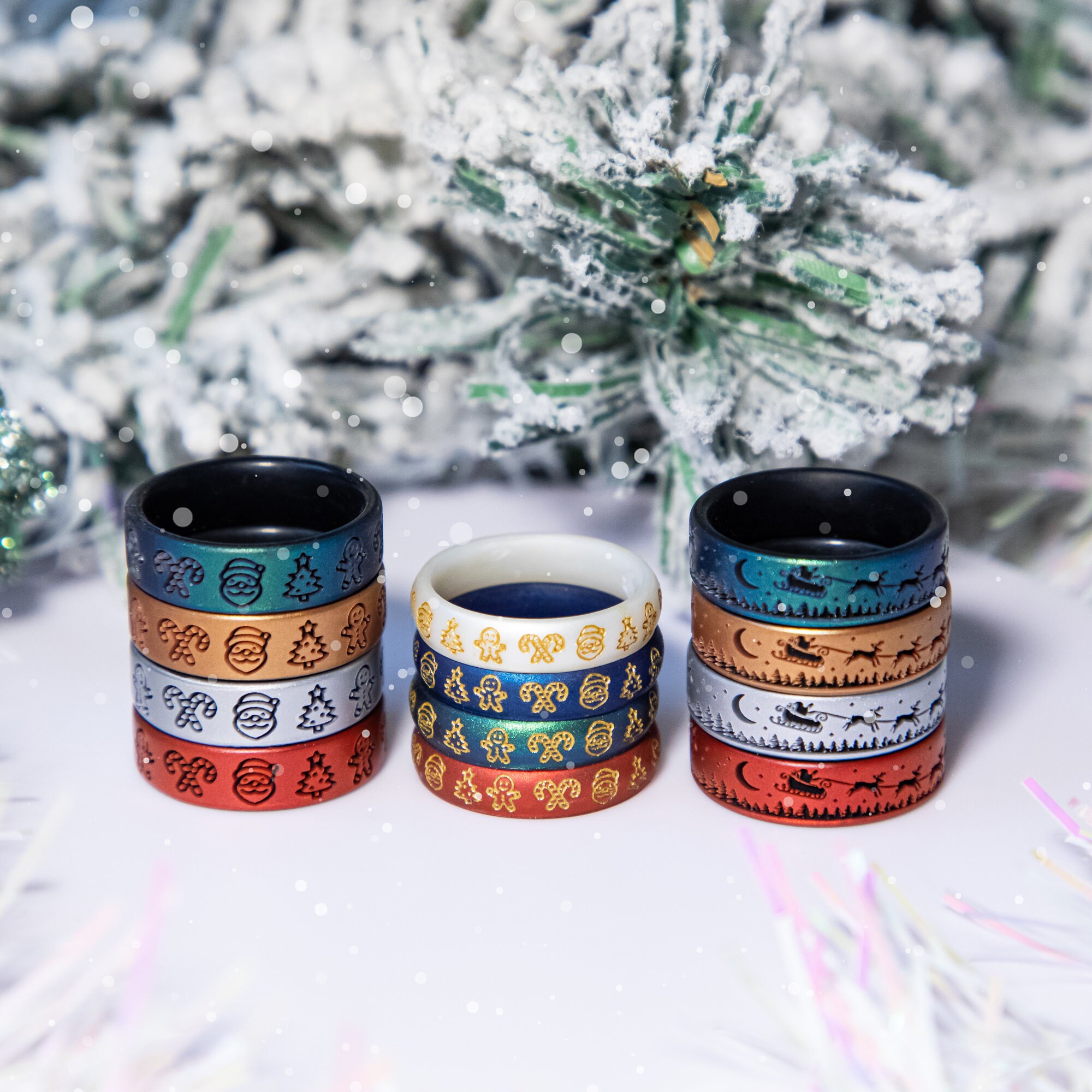 Santa Reindeer Sleigh Silicone Ring, Memorable Meaningful Christmas ...