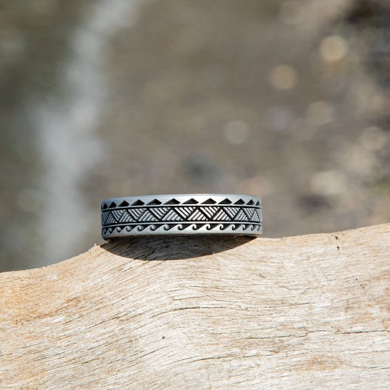 Warrior of Strength Silicone Ring Personalized Rubber Wedding Ring Men Anniversary Husband Gift Him Custom Tribal Maori Hawaii Wedding Band Etsy