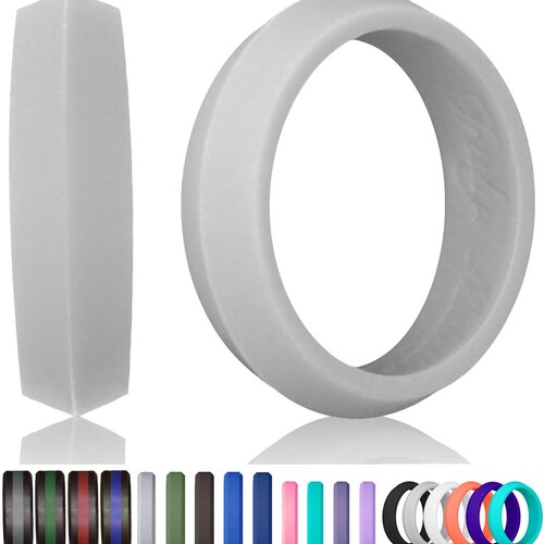 Light Gray Silicone Ring for Women Safe Workout Wedding Band Etsy